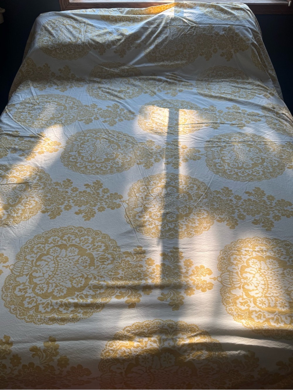 POTTERY BARN Lucianna Medallion Duvet Cover Full/Queen 92” x 88”~ Ivory Yellow